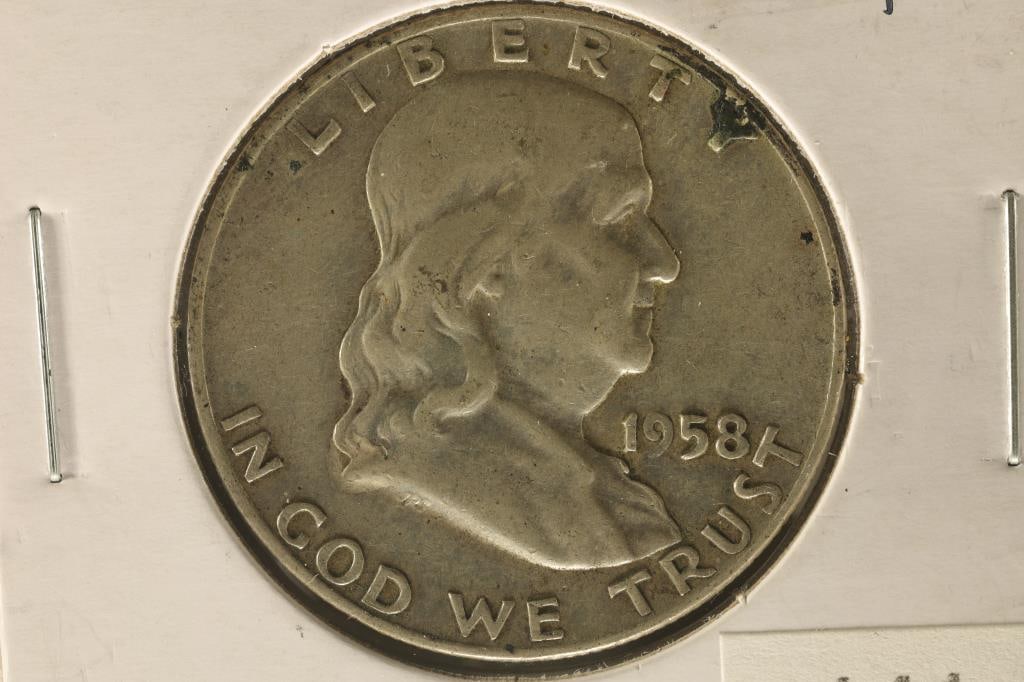 1958-D SILVER FRANKLIN HALF DOLLAR (1 of 2)