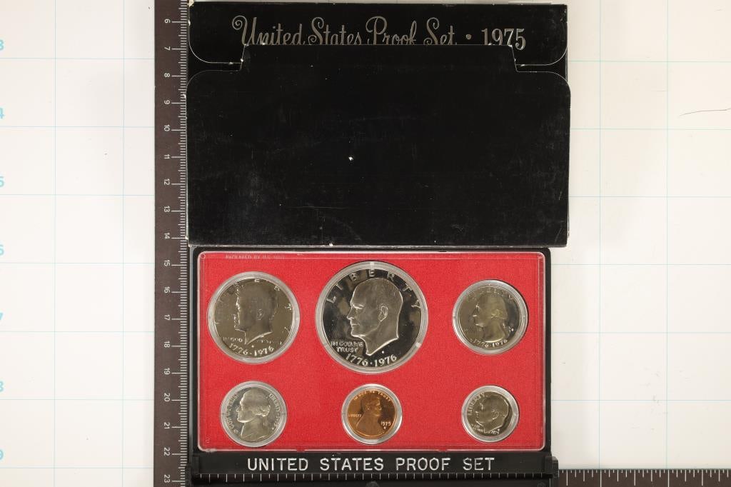 1975 US PROOF SET (WITH BOX) FLIP LID BROKE OFF (1 of 2)