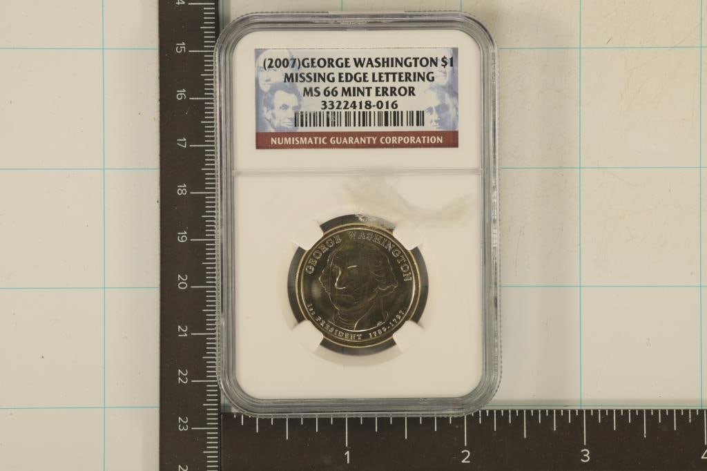 ERROR 2007 PRESIDENTIAL $ MISSING EDGE LETTERING (1 of 2)