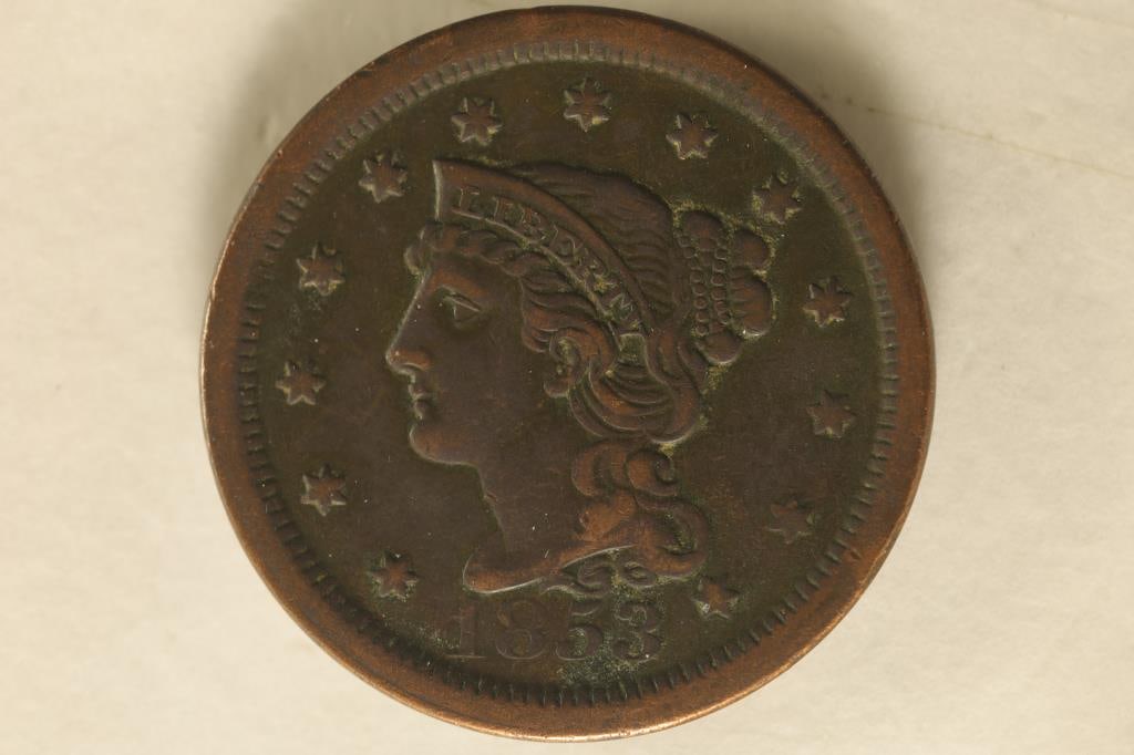 1853 US LARGE ONE CENT EXTRA FINE+  DETAILS 2025 (1 of 2)