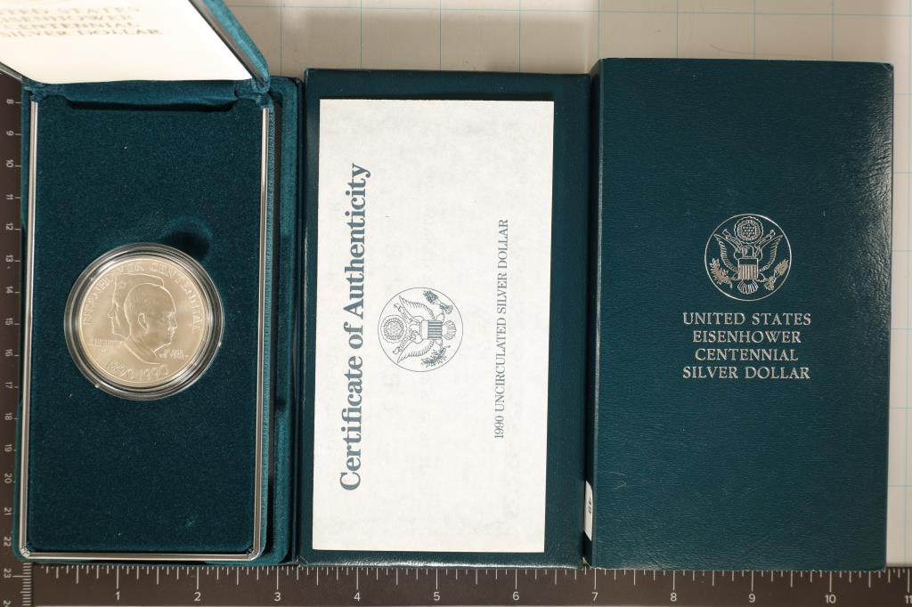 1990-W UNC EISENHOWER SILVER DOLLAR WITH (1 of 2)
