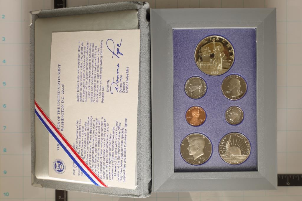 1986 US PRESTIGE PROOF SET STATUE OF LIBERTY (1 of 3)