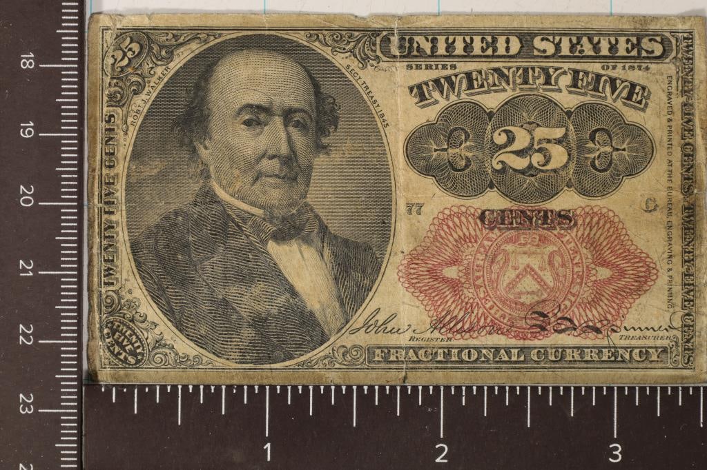 1874 TWENTY FIVE CENT US FRACTIONAL CURRENCY (1 of 2)