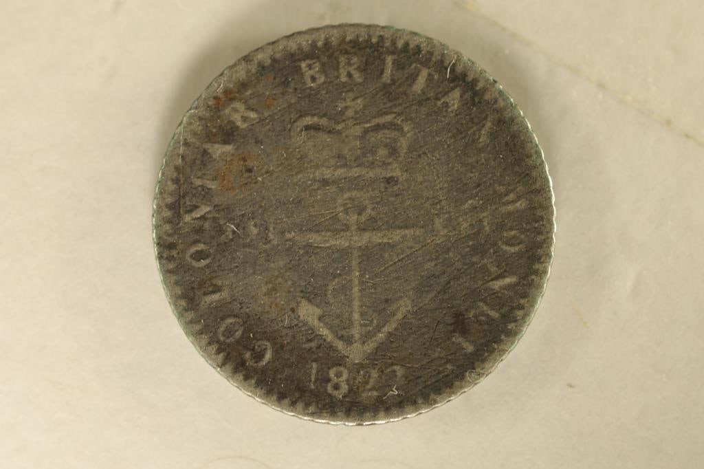 1822 SILVER BRITISH WEST INDIES 1/16TH DOLLAR: ASK US ABOUT ENGRAVING CUSTOM WORDING OR PICTURES FOR SPECIAL OCCASIONS LIKE BIRTHDAY OR HOLIDAY GIFTS, COMPANY FUNCTIONS, AWARDS OR ANYTHING OF IMPORTANCE. ENGRAVING CAN BE DONE ON ALMOST ALL PRODUCT
