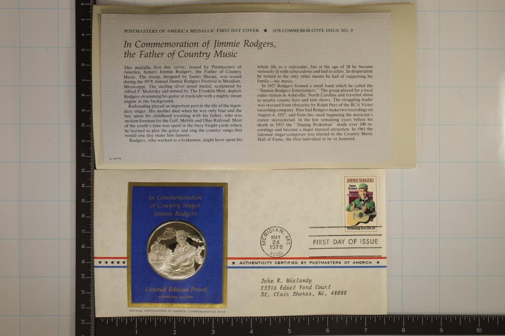 .8 OZ. PROOF STERLING SILVER ROUND IN FDC (1 of 2)