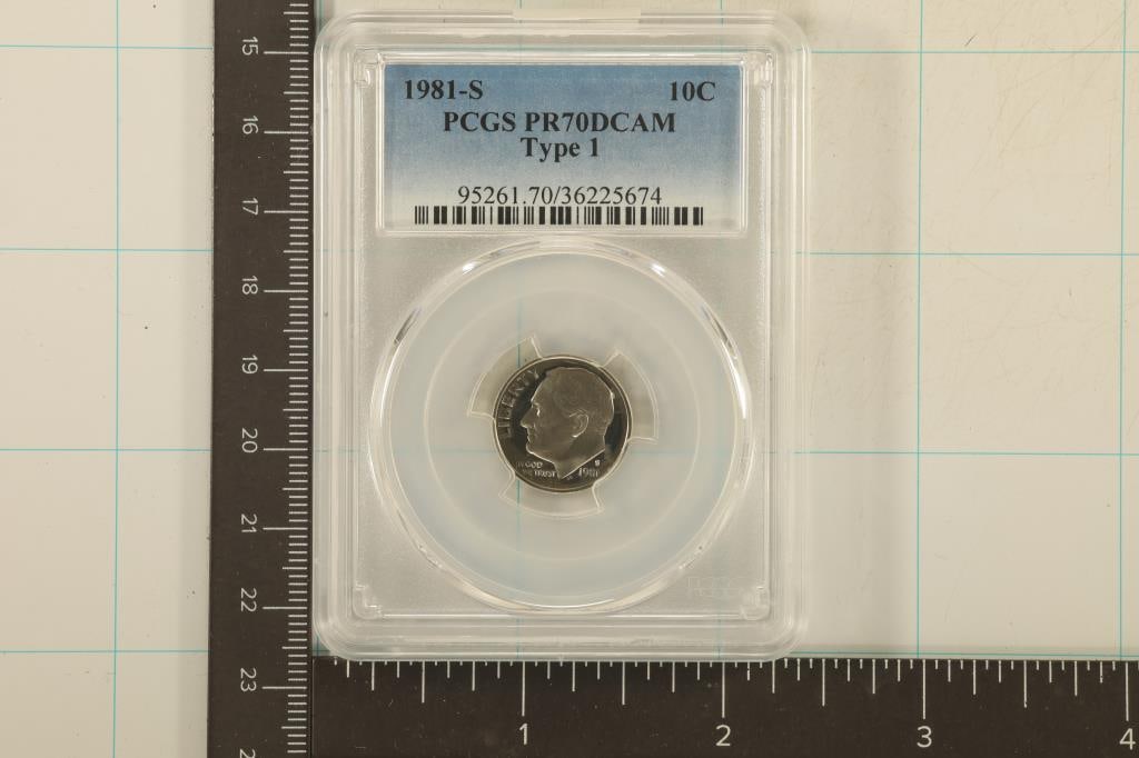 1981-S TYPE 1 ROOSEVELT DIME PCGS PR70 DCAM (1 of 2)