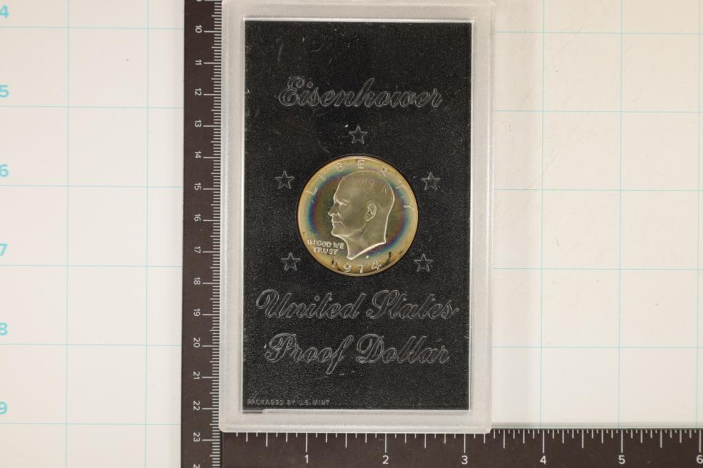 1974-S PROOF  SILVER IKE DOLLAR (BROWN PACK) (1 of 2)