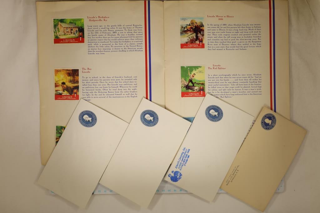 ABRAHAM LINCOLN A STORY IN POSTER STAMPS BOOKLET, (1 of 5)