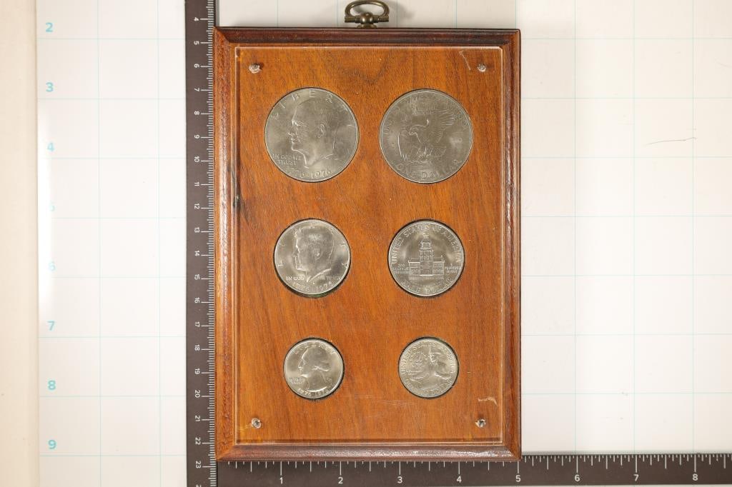 1976 US BICENTENNIAL 6 COIN UNC SET IN WOODEN (1 of 2)