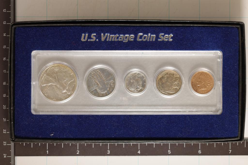 US VINTAGE COIN SET: IN HARD PLASTIC HOLDER AND (1 of 2)