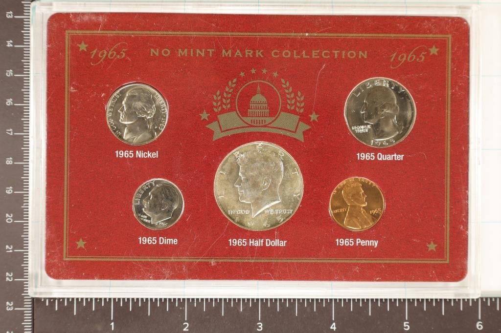 1965 NO MINT MARK COLLECTION US UNC SET (1 of 2)