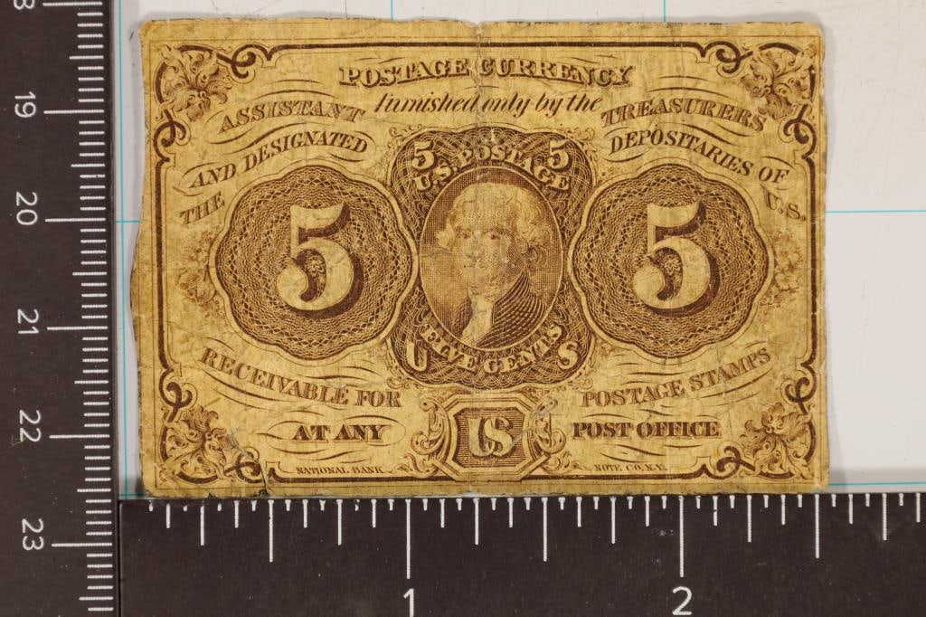 1862 US 5 CENT POSTAGE CURRENCY (1 of 2)