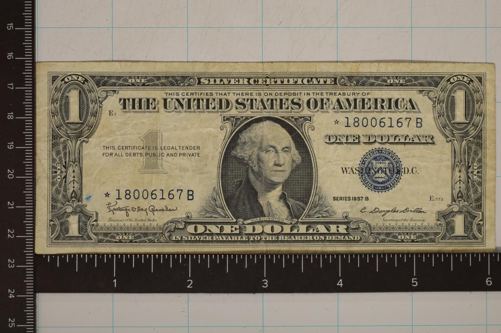 1957-B US $1 STAR NOTE SILVER CERTIFICATE (1 of 2)