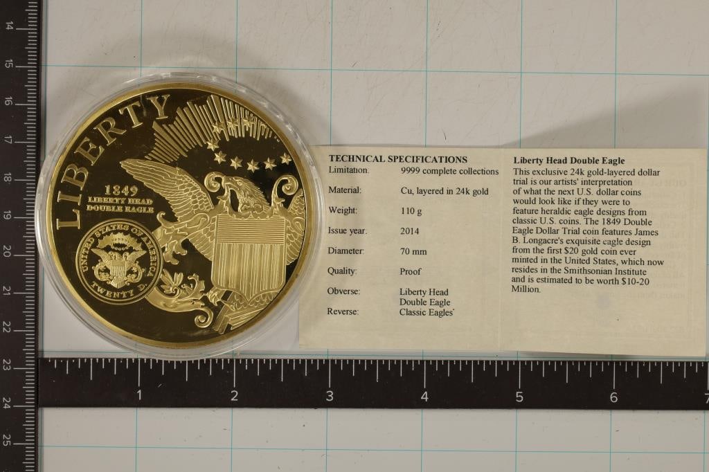 2 3/4" 24KT GOLD LAYERED CLASSIC EAGLES ROUND (1 of 2)