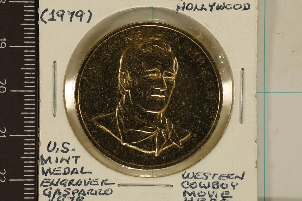 GOLD PLATED JOHN WAYNE US MINT MEDAL BY (1 of 2)