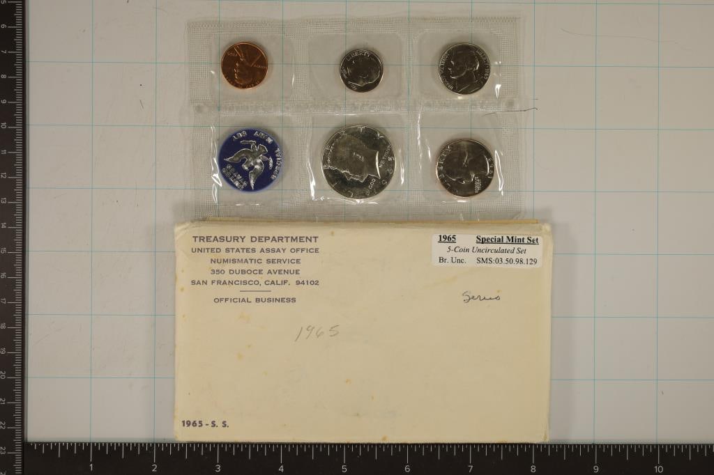 1965 US SPECIAL MINT SET WITH ENVELOPE (1 of 2)