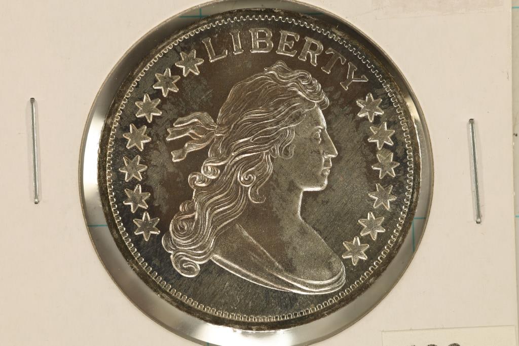 1 TROY OZ .999 FINE SILVER ROUND DRAPED BUST $ (1 of 2)