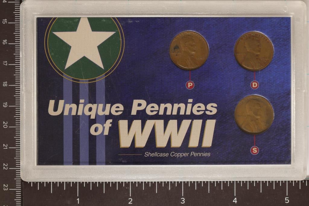 UNIQUE PENNIES OF WWII SHELLCASE COPPER COINS: (1 of 2)