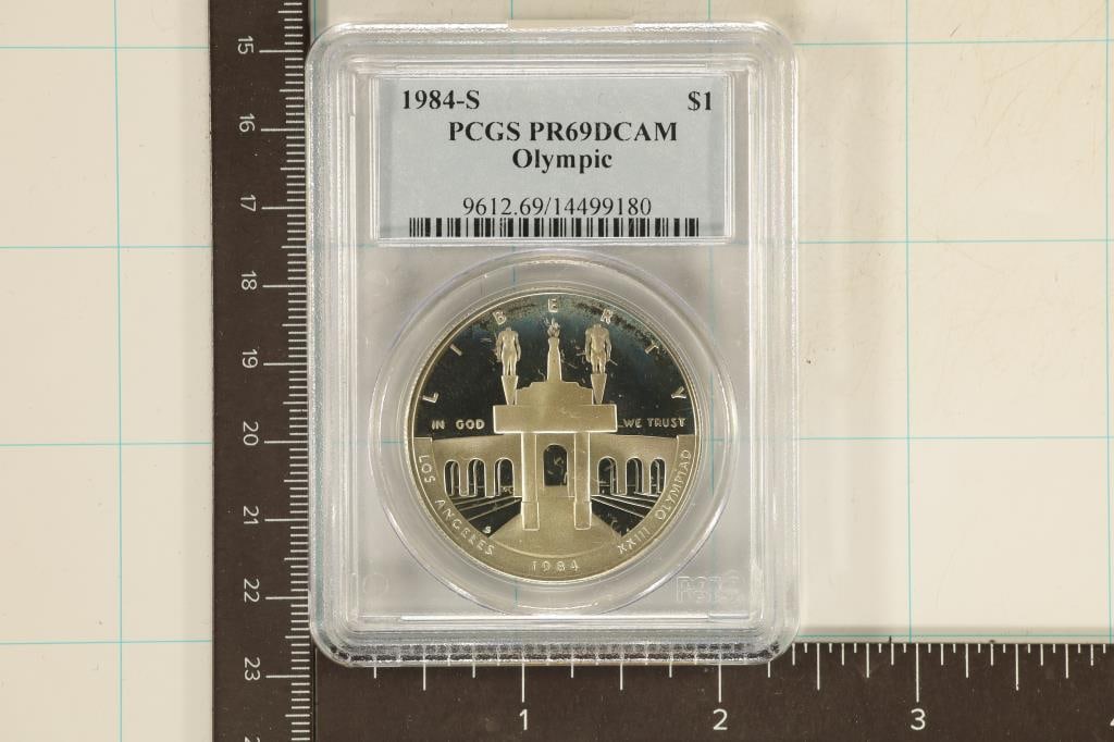 1984-S US OLYMPIC SILVER DOLLAR PCGS PR69 DCAM (1 of 2)