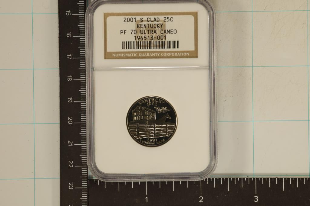 2001-S KENTUCKY QUARTER NGC PF70 ULTRA CAMEO: THIS IS THE HIGHEST GRADE POSSIBLE, YOU CAN COLLECT ONLY THE BEST, STARTING WITH THIS COIN IF YOU HAVEN'T ALREADY