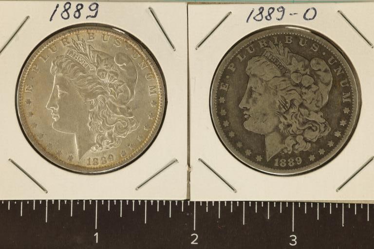 1889 AU AND 1889-O MORGAN SILVER DOLLARS (1 of 2)