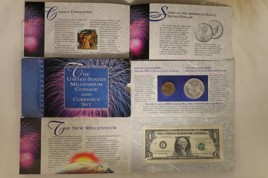 US MILLENNIUM COINAGE & CURRENCY SET CONTAINS: (1 of 2)