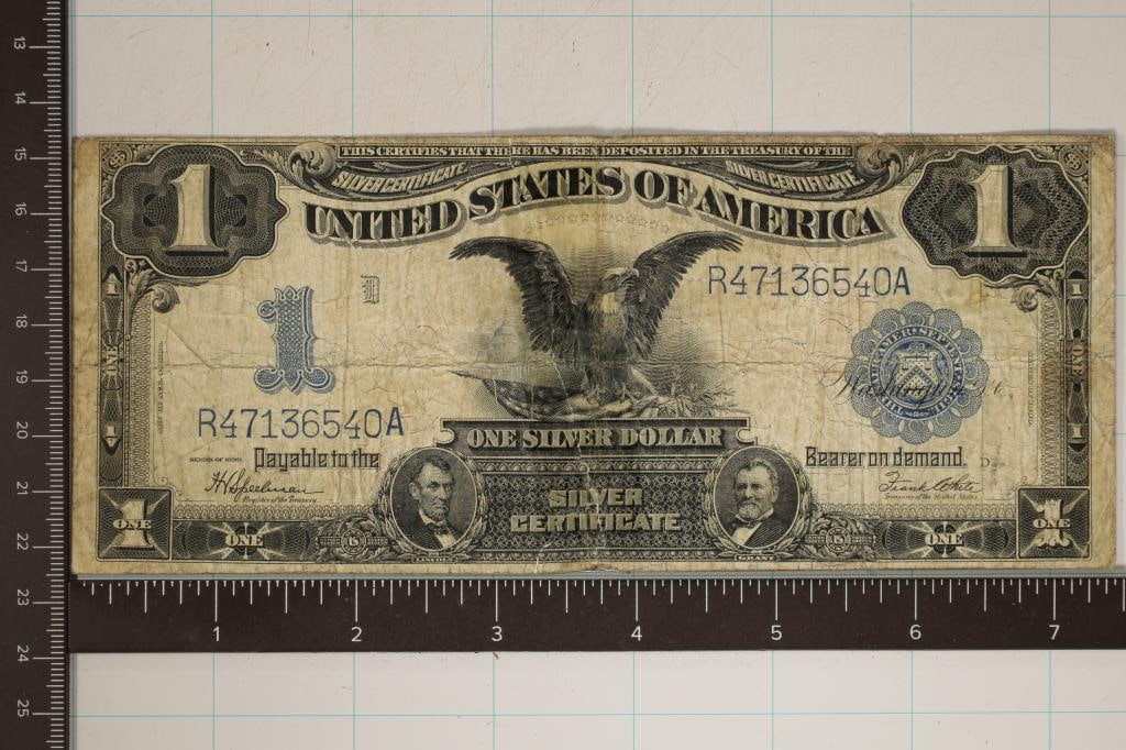 1899 VERTICAL DATE US $1 BLACK EAGLE SILVER CERT. (1 of 2)