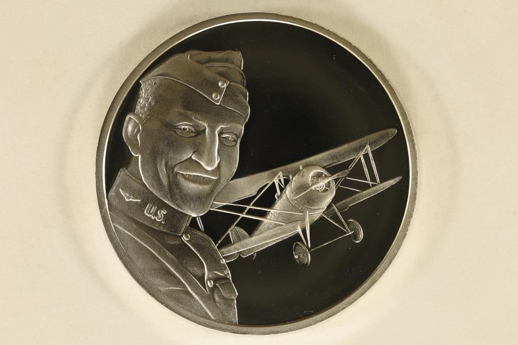 39.8 STERLING SILVER PROOF AVIATION ROUND "CAPTAIN (1 of 2)