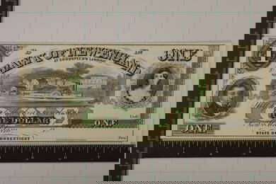 1800'S  BANK OF NEW ENGLAND $1 BANK NOTE.  CRISP