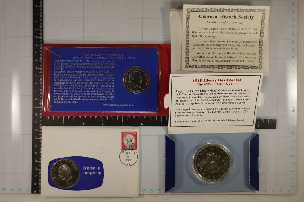 3 ASSORTED METAL TOKENS ETC...REPLICA 1913 LIBERTY (1 of 2)