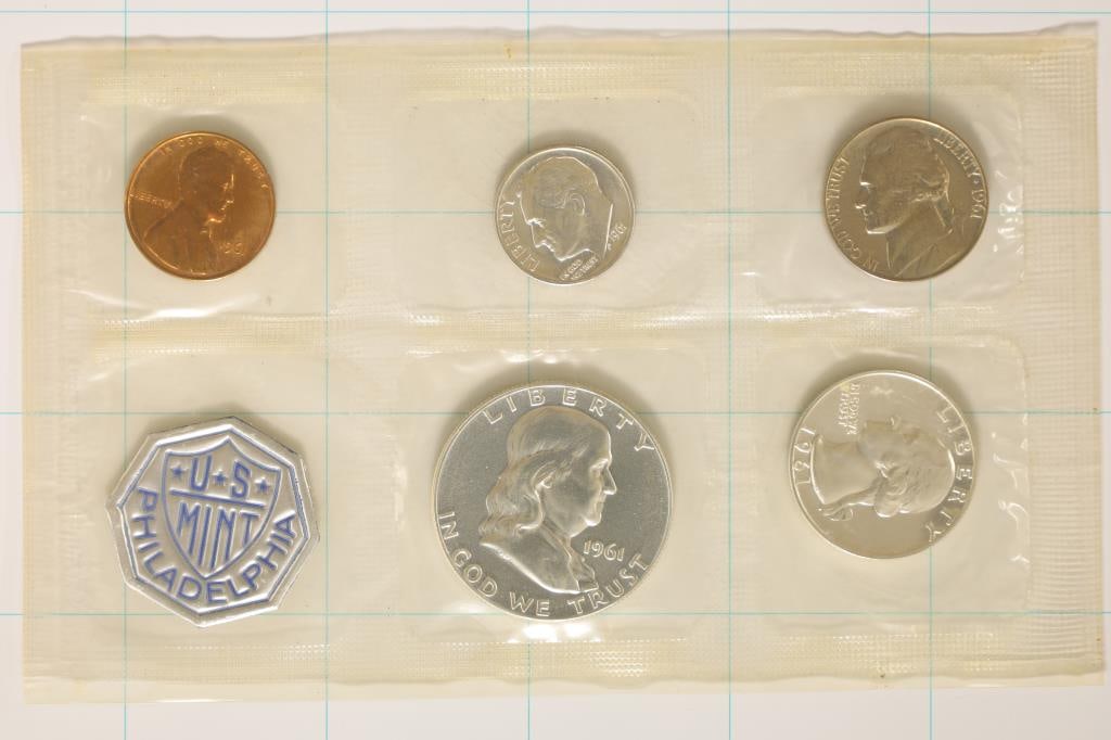1961 US SILVER PROOF SET (WITHOUT ENVELOPE) (1 of 2)
