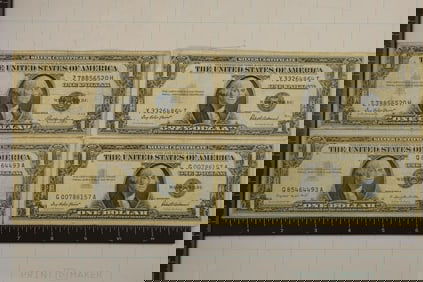 1935-E, 1935-F, 1957 & 1957-A US $1 SILVER CERTS,