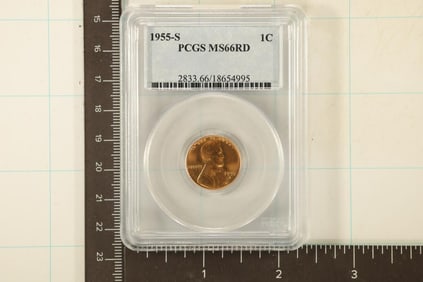 1955-S LINCOLN WHEAT CENT PCGS MS66RD