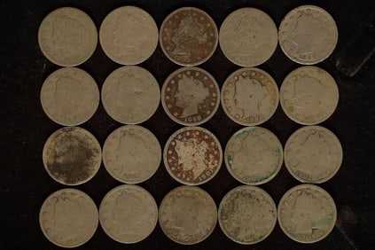 10 ASSORTED LIBERTY "V" NICKELS 1889-1911