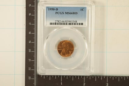 1950-D LINCOLN WHEAT CENT PCGS MS66RD