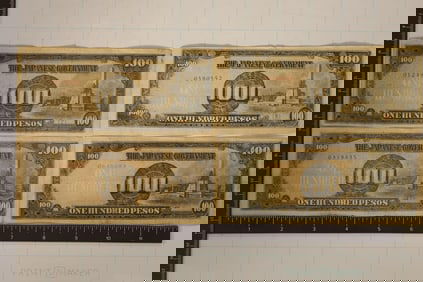 4 JAPANESE GOVERNMENT 100 PESO INVASION CURRENCY