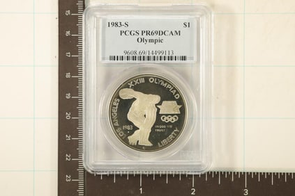 1983-S US OLYMPIC SILVER DOLLAR PCGS PR69 DCAM