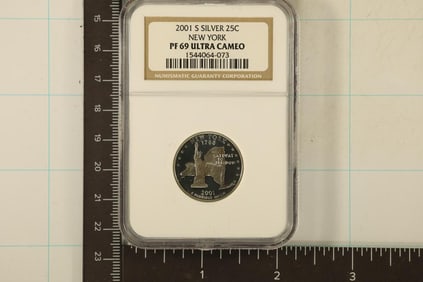 2001-S SILVER NEW YORK QUARTER NGC PF69 ULTRA CAM