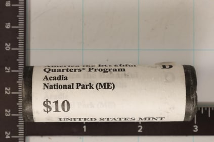 2012-D SOLID DATE $10 ROLL OF ACADIA N.P. QUARTERS