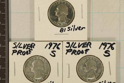 3-1976-S SILVER PROOF BICENTENNIAL QUARTERS