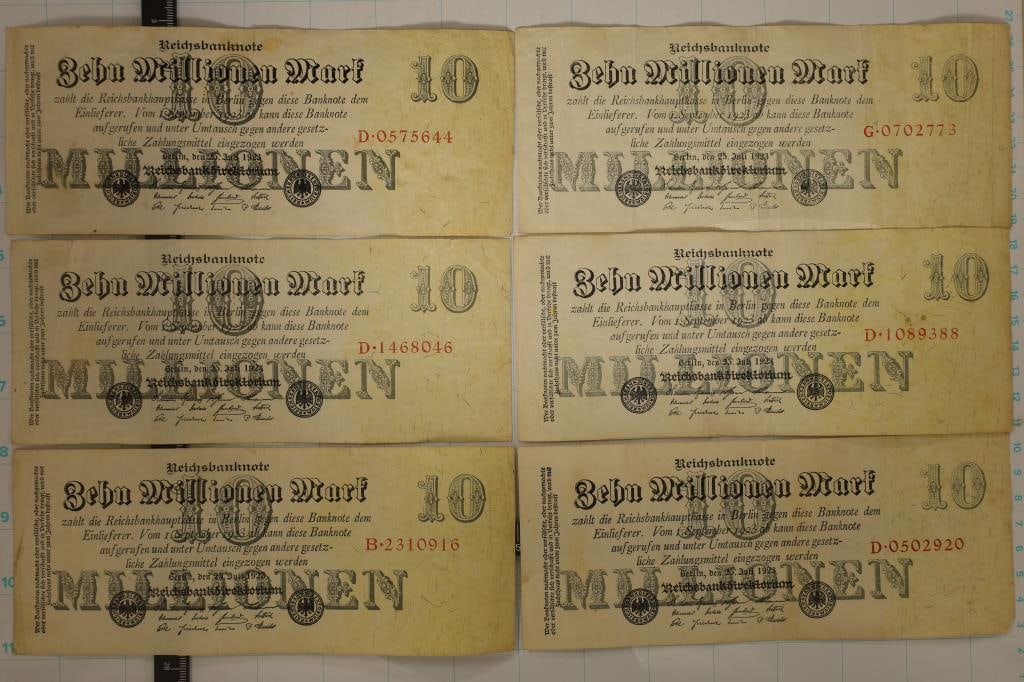 6-1923 GERMAN HYPERINFLATION 10 MILLION MARK (1 of 2)