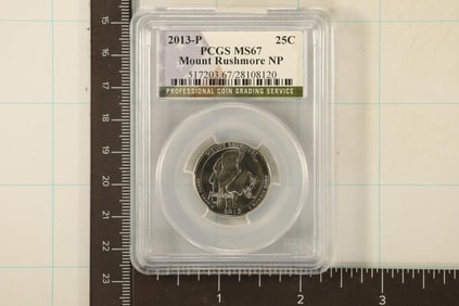 2013-P MOUNT RUSHMORE N.P. QUARTER PCGS MS67