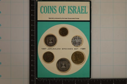 1967 ISRAEL 6 COIN JERUSALEM BU SPECIMEN SET