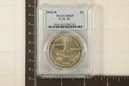 1994-W US P.O.W. SILVER DOLLAR PCGS MS69