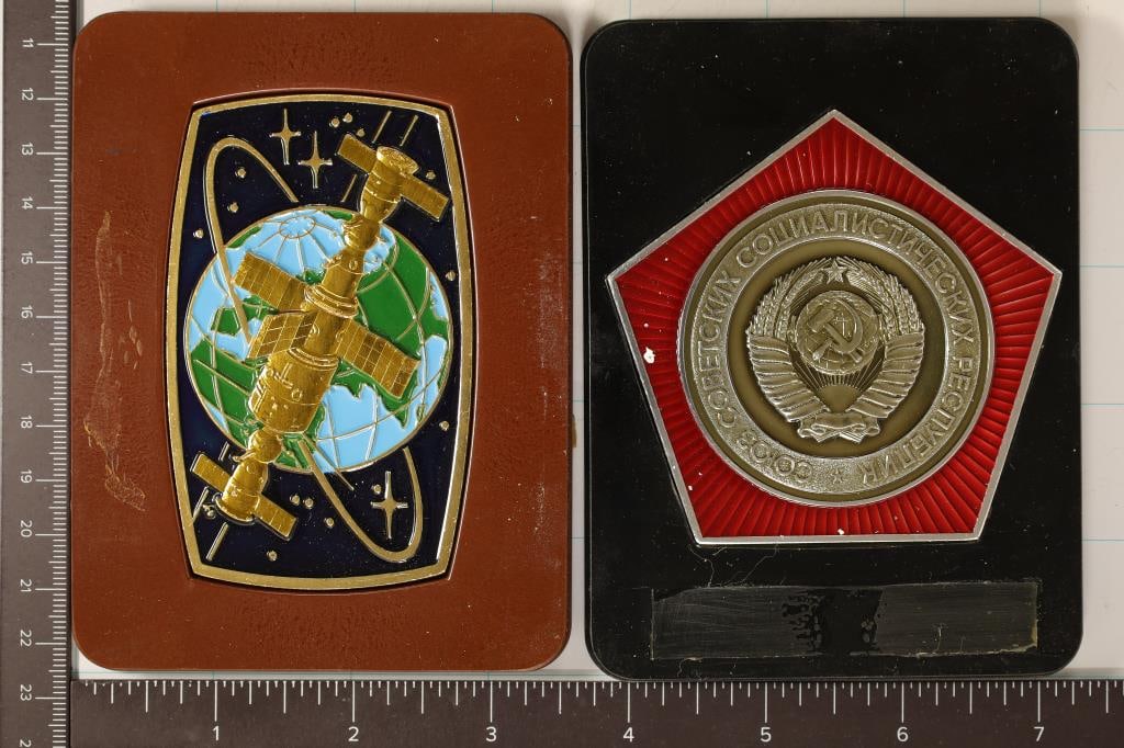 2-COLORIZED RUSSIAN ORBITAL SPACE MEDALS: 1979 & (1 of 2)