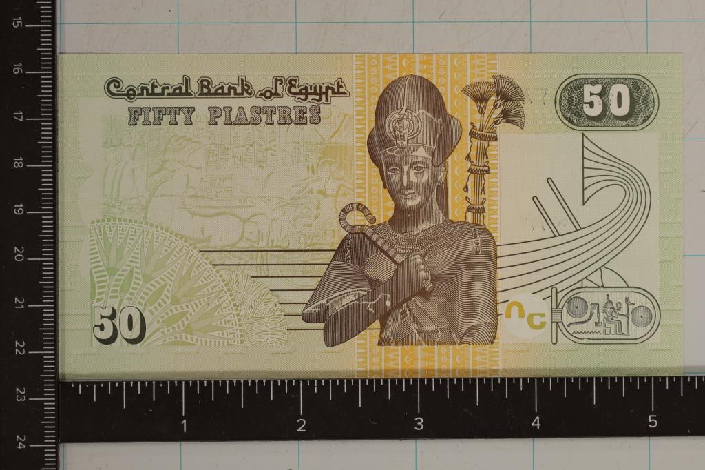 2007 EGYPT 50 PIASTRES CRISP UNC COLORIZED BILL (1 of 2)