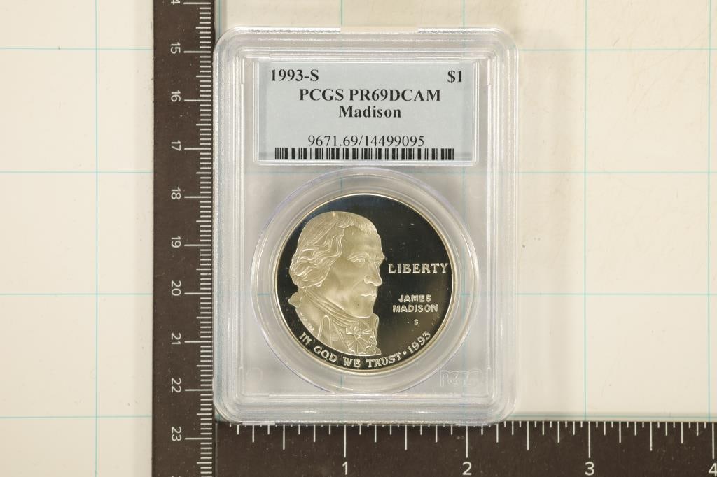 1993-S MADISON US SILVER DOLLAR PCGS PF69 DCAM (1 of 2)