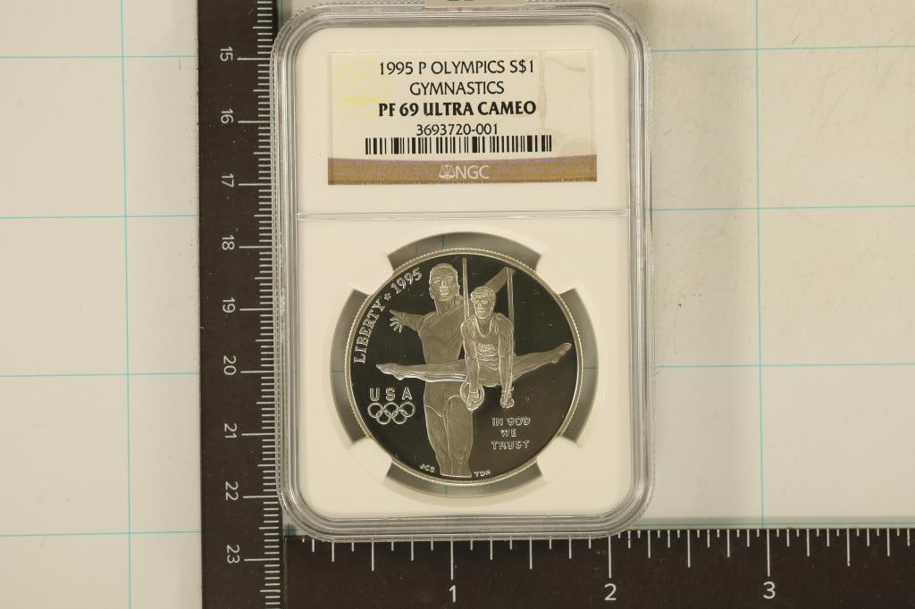 1995-P OLYMPIC GYMNASTICS SILVER DOLLAR NGC PF69 (1 of 2)