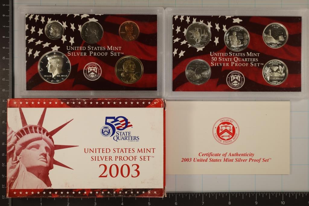 2003 US SILVER PROOF SET (WITH BOX) AND CERT. (1 of 2)