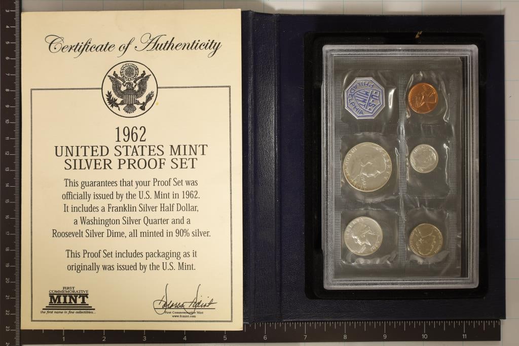 1962 US SILVER PROOF SET IN FIRST COMMEMORATIVE (1 of 3)